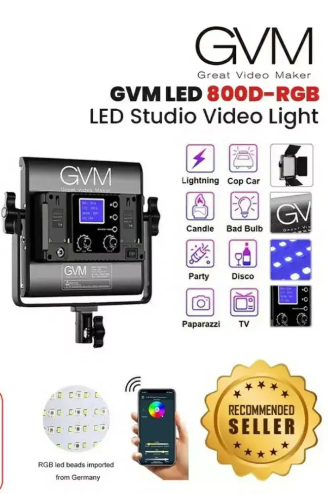 RGB LED Video Light GVM 800D