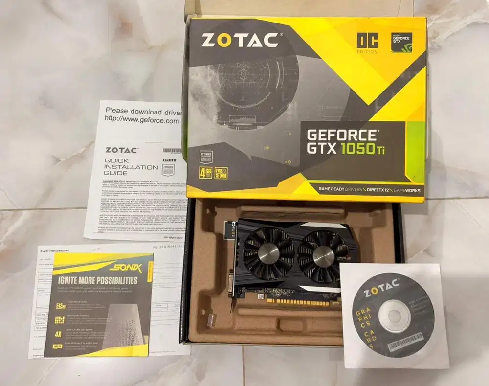 VGA ZOTAC GTX 1050TI FULLSET SEGEL MULUS