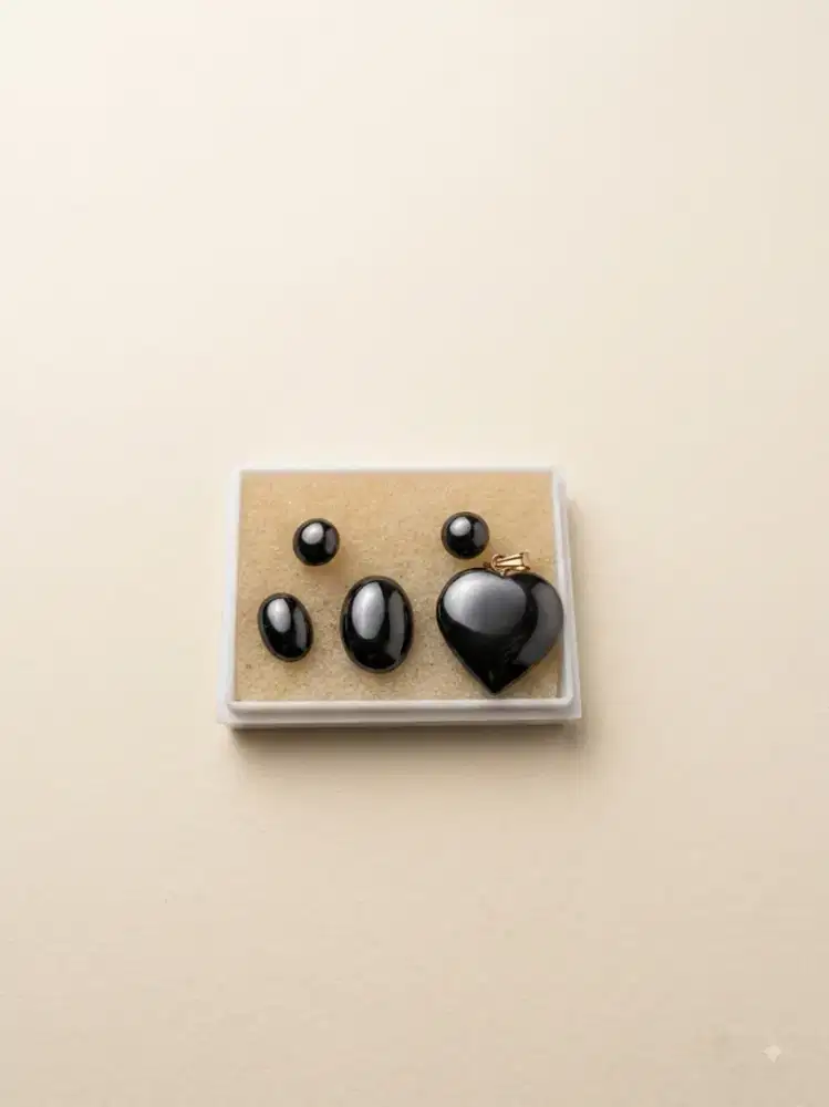 Satu set batu Black Onyx