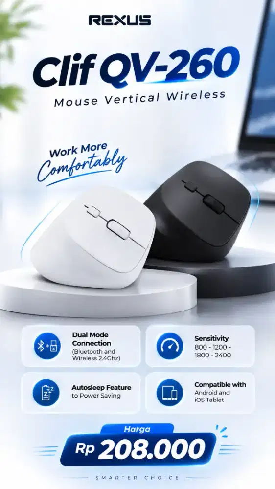 Mouse vertikal clif QV-260 Wireless