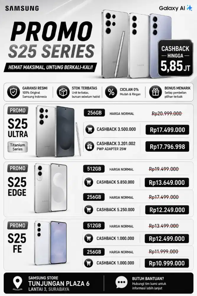 SAMSUNG S25 EDGE CASHBACK 5,9JT