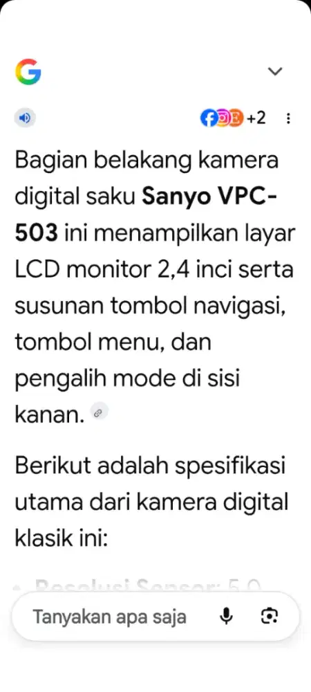 Camera Sanyo vpc503 2,4 inc