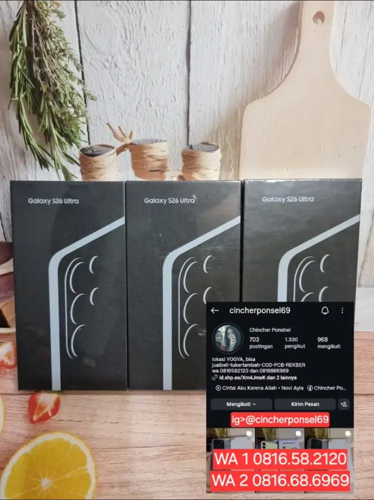 JUAL hp new baru SAMSUNG S26 ULTRA 16/ 1TB resmi segel warna esklusif