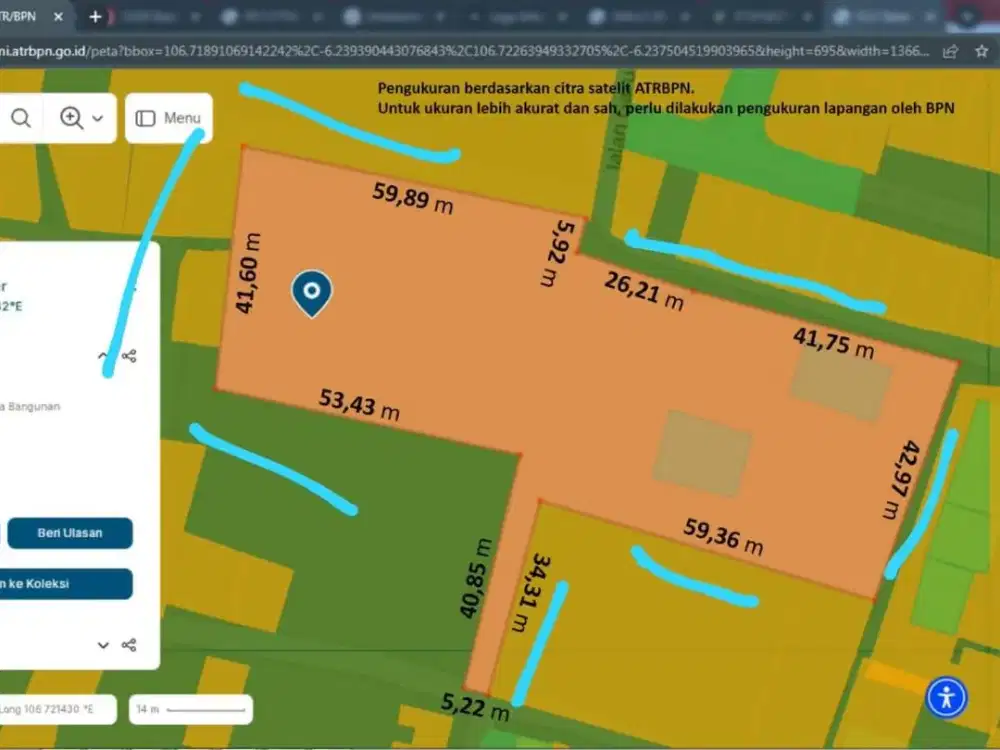Dijual Tanah Luas 5338 Meter Cocok untuk Bangun Kos dan Rumah Kontrakan