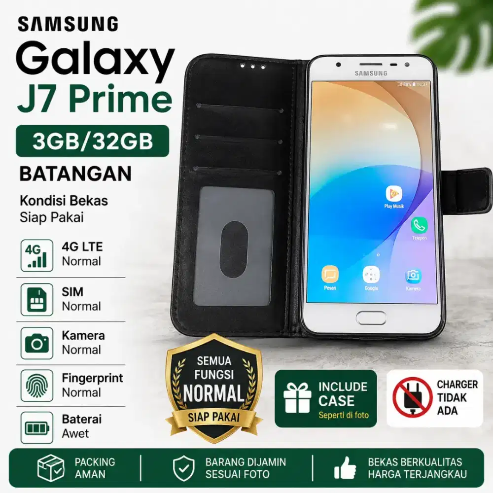 Samsung Galaxy J7 Prime 3/32GB Batangan Bekas 4G Normal + Case