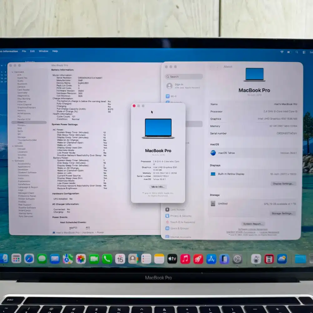 Macbook Pro 2019 Ram 32 Ssd 1 Tb Core I9 Layar 16 inch Full set edting