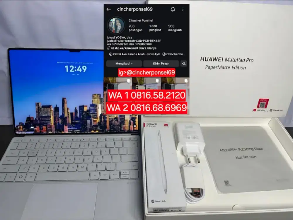 Jual tab huawei matepad pro 13.2 12/512 istimewa fullset origonal
