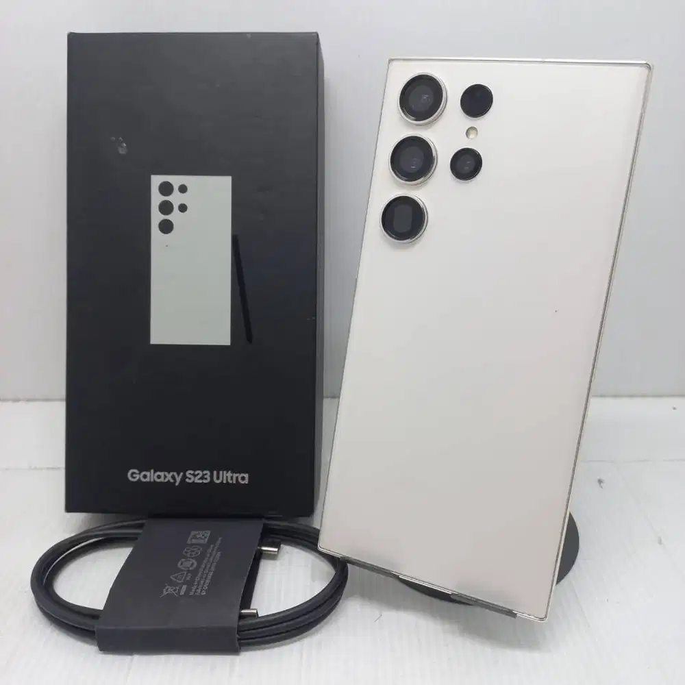 LIKE NEW  SAMSUNG GALAXY S23 ULTRA 5G 12/256 SEIN RESMI  CREAM NO MINU