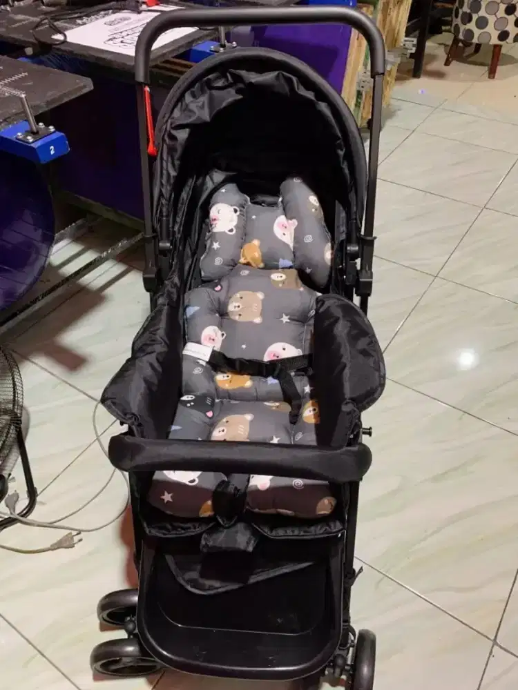 BEIGE Stroller Bayi  2in1 Lipat Bisa Dua Arah Kursi Adjustable newborn