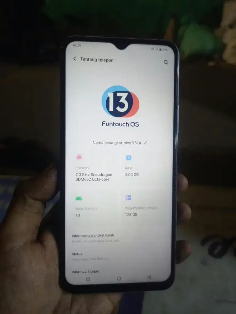 vivo y51a 8/128gb