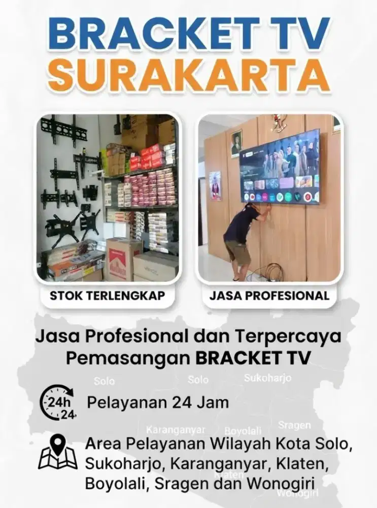 Dipasang BRACKET TV di tembok (braket/breket)