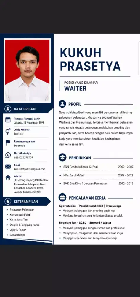 Cari Pekerjaan Bidang F&B
