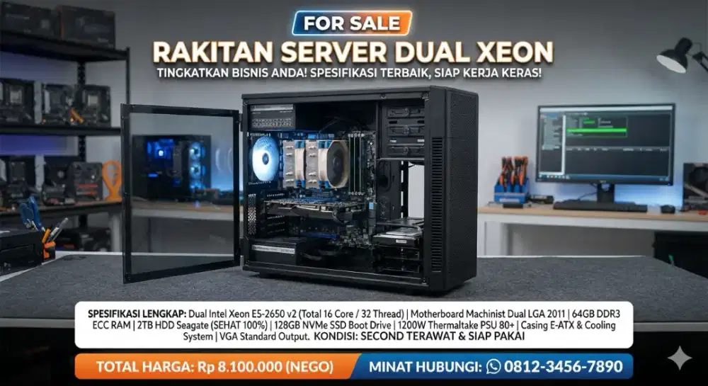 PC Server / Workstation Dual Xeon (prosesor ada 2 buah)