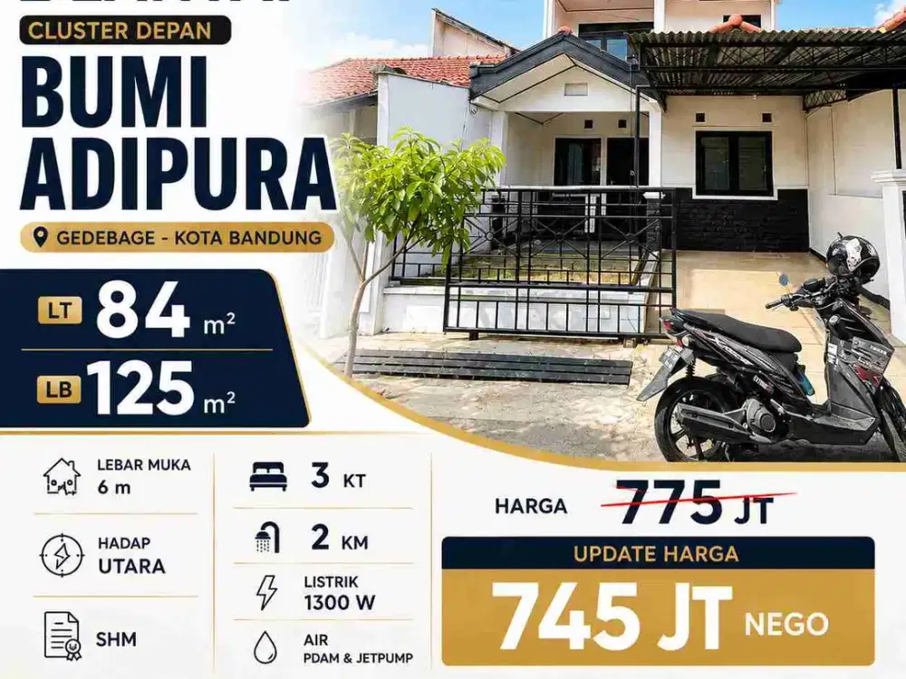 Rumah 2 lantai di Komplek Bumi Adipura tahap depan!