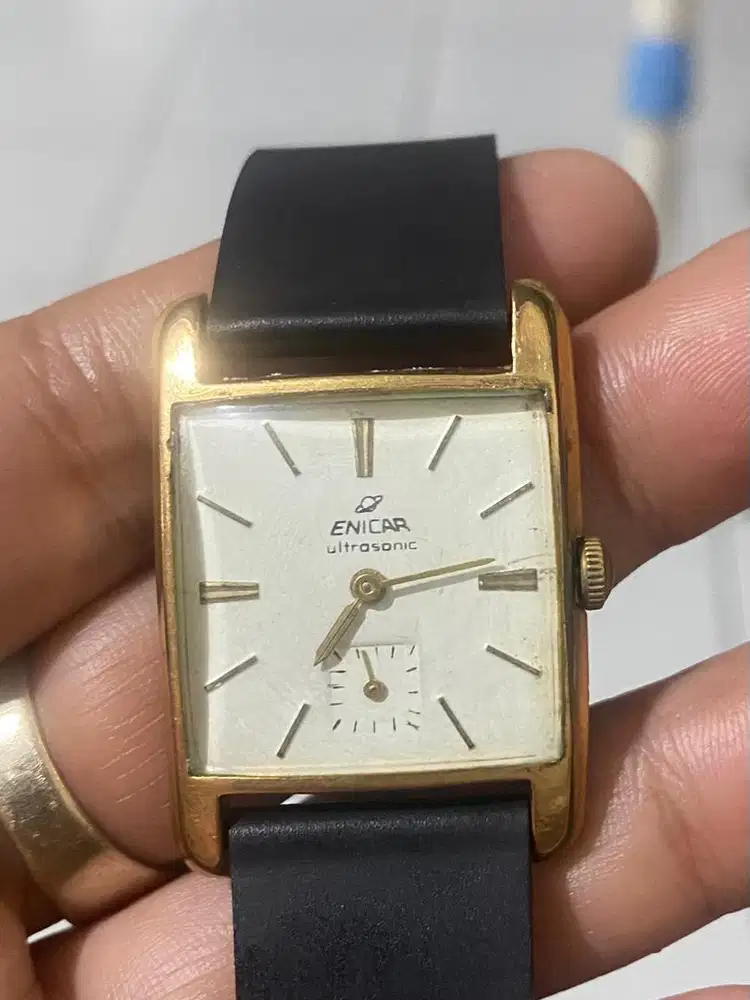 Jam tangan Enicar ultrasonic 1950an antik
