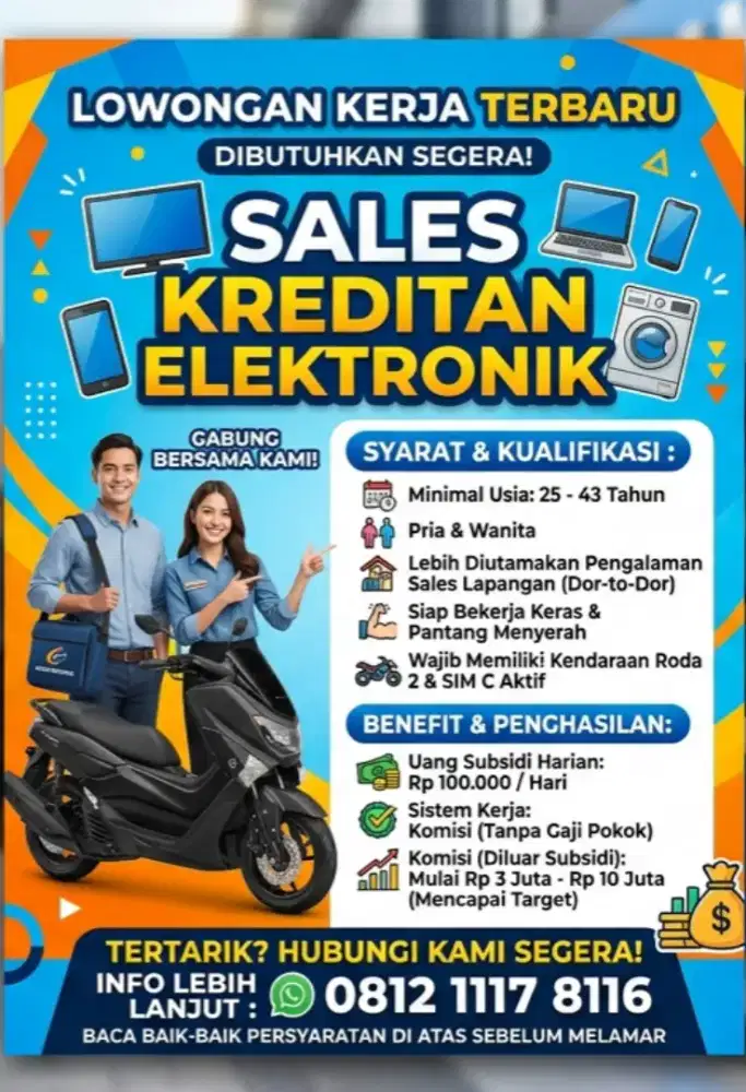 Lowongan Kerja Sales Pria dan Wanita