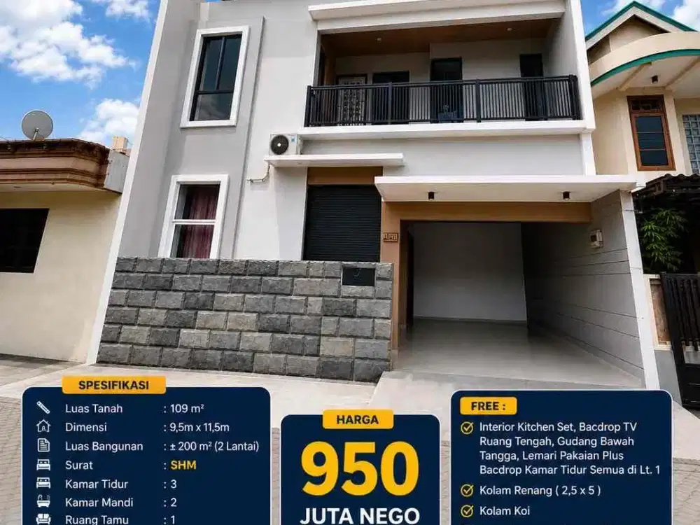 Dijual Rumah Mewah Murah Pondok Wage Indah Sidoarjo