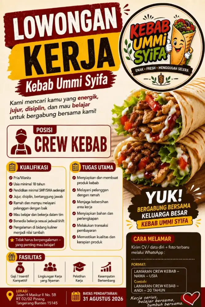 Operator Outlet Kebab Ummi Syifa Pinang