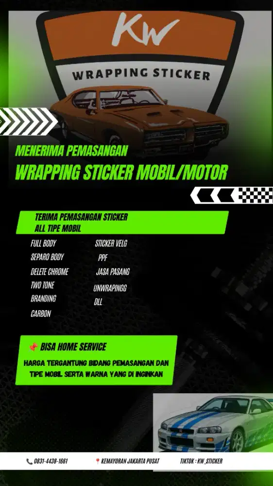 Jasa pasang sticker mobil/motor