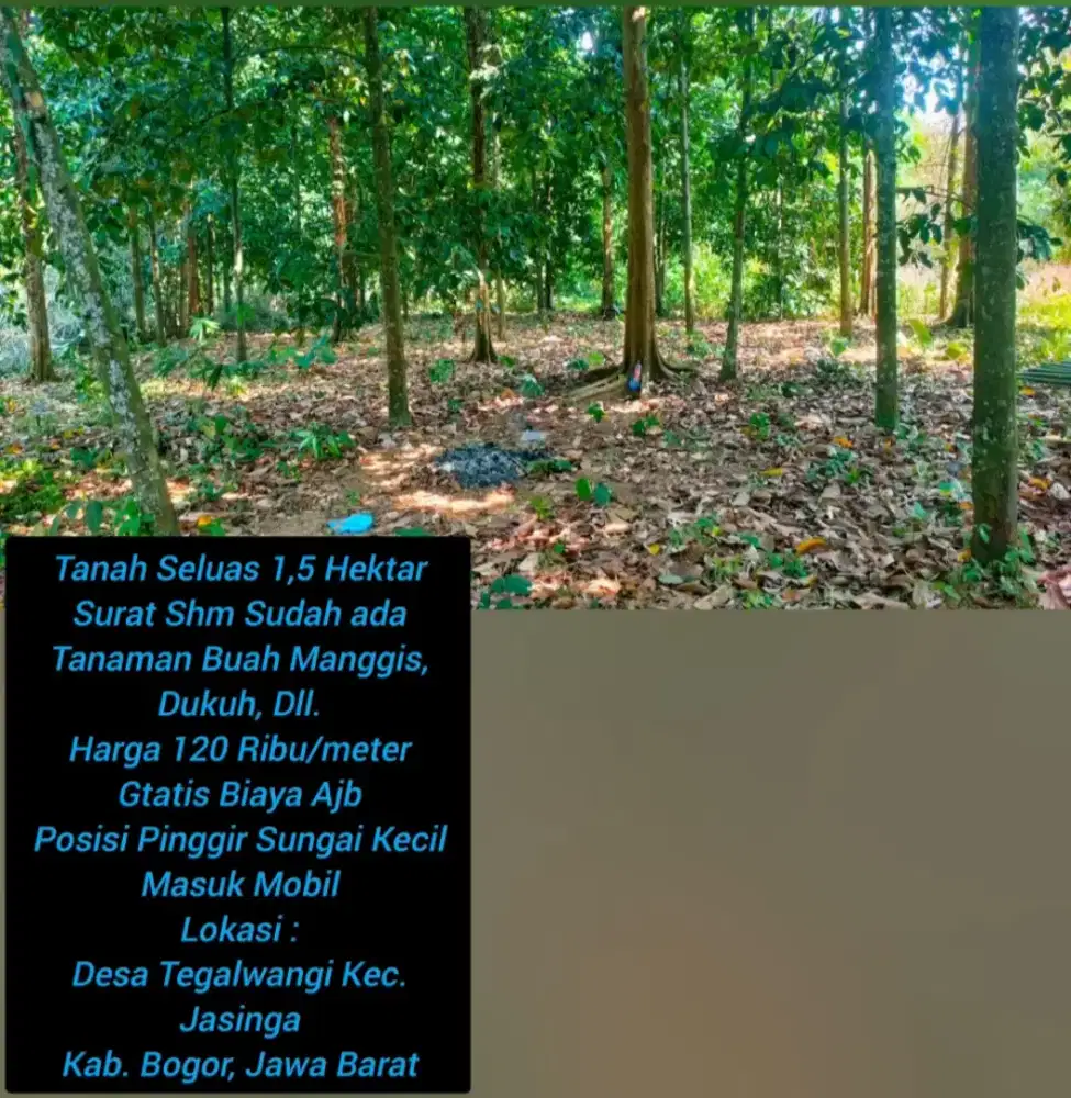 TANAH DATAR PINGGIR SUNGAI KECIL MASUK MOBIL