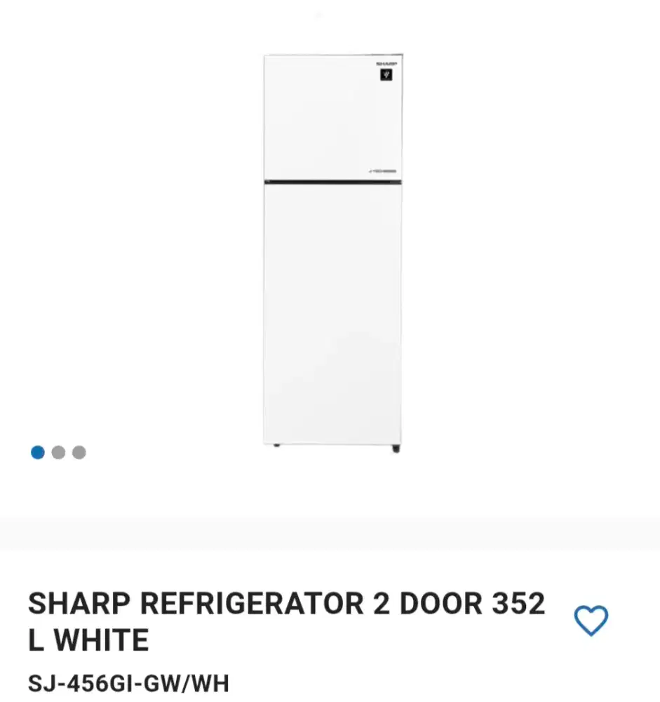 SHARP REFRIGERATOR 2 DOOR 352L WHITE