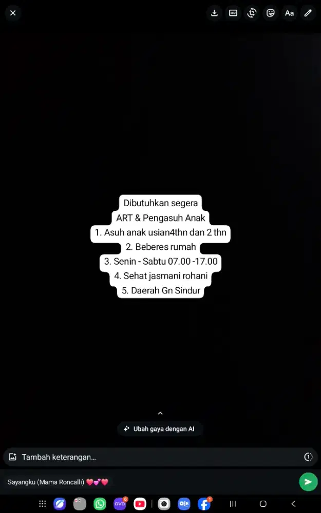Dibutuhkan segera ART
