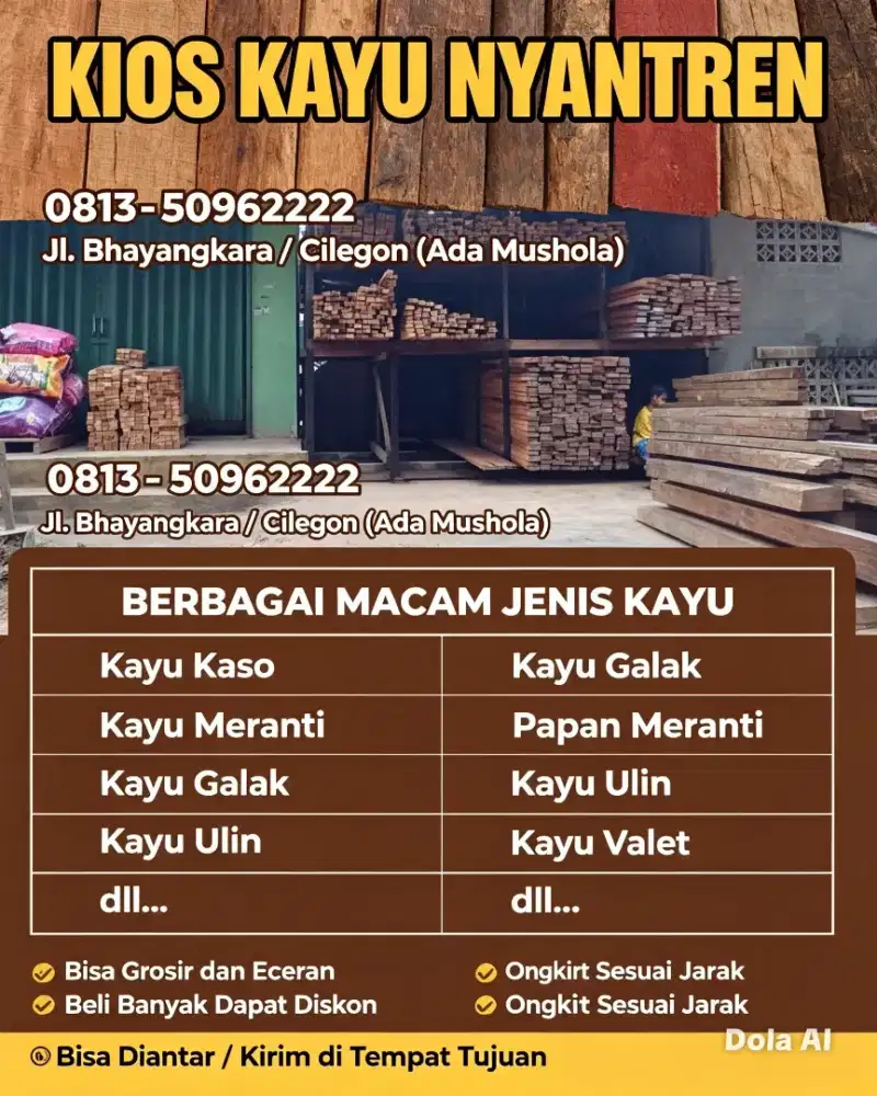 Jual berbagai macam jenis kayu