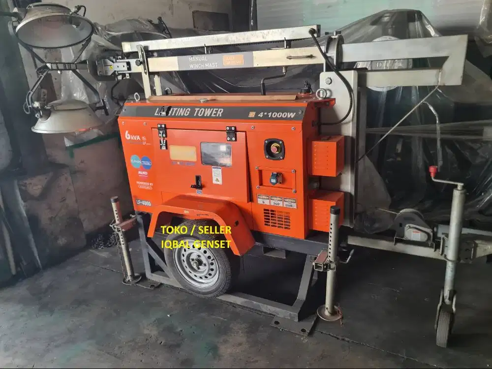 Light Tower 4 x 1000 watt Lampu Genset Yanmar Kubota