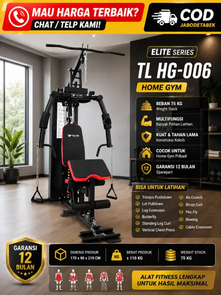 PUNYA GYM SENDIRI DI RUMAH! TL HG-006 75KG | COD JABODETABEK