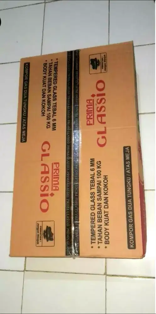 Kompor Gas 2 Tungku Tempered Glass Merk Prima Glassio Model CTP-01