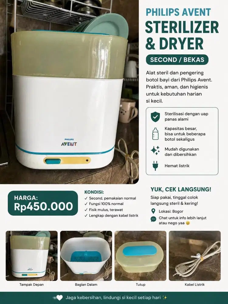 Philips Avent Sterilizer & Dryer Botol Bayi Second