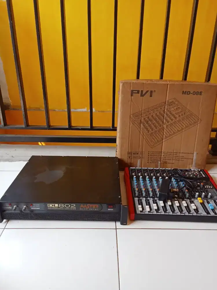 Sepaket Power Amplifier 2 Channel & Mixer 8 channel