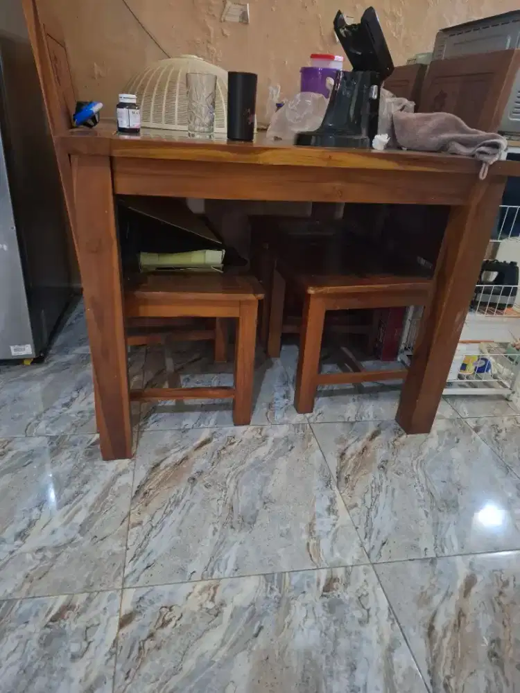 Set Meja Makan Kayu Jati