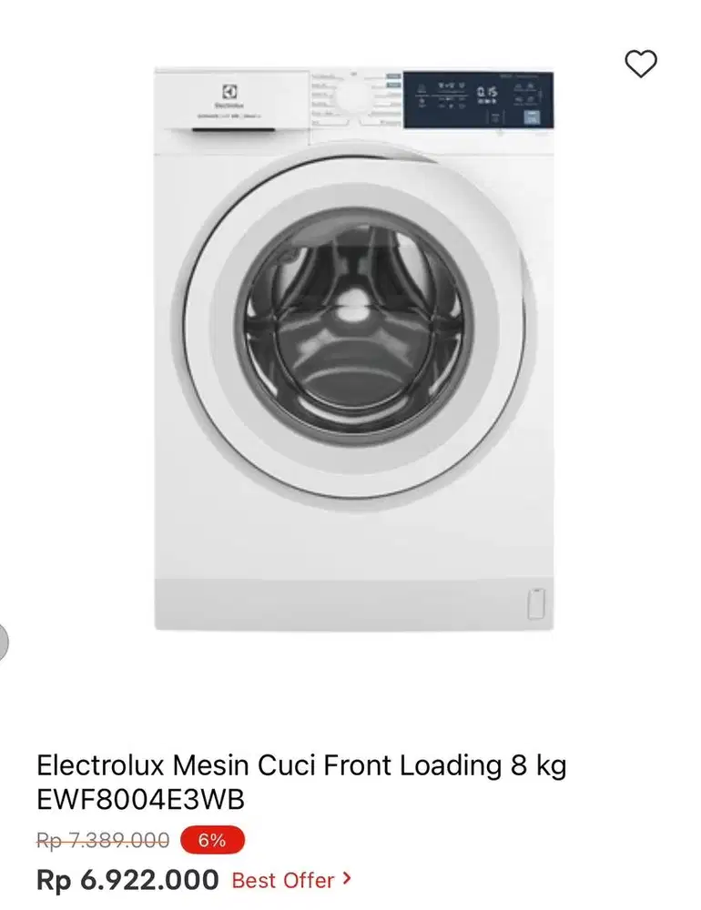 WM FRONT LOAD ELECTROLUX 8kg