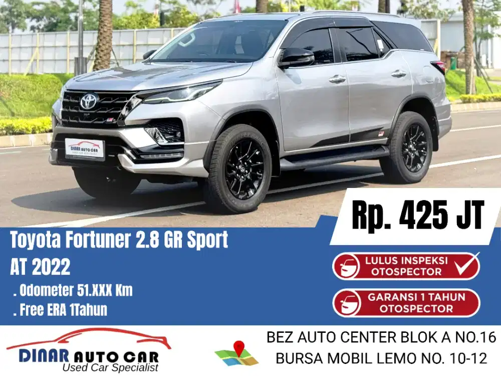 (40Jt) Fortuner Diesel GR 2022 At Matic B Genap Warenty 1Th*Dinar Auto