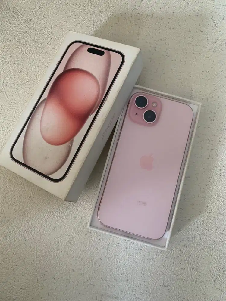 Iphone 15 128gb Pink IBOX Mulus Normal Malang Batu