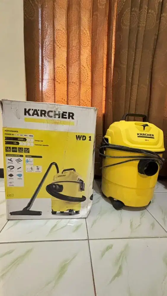 Vacuum Cleaner Kärcher WD 1 Hisap Kering & Basah Original