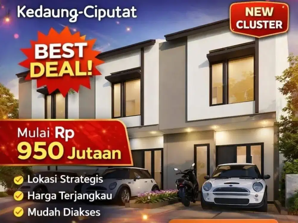 RUMAH MURAH CANTIK MINIMALIS MODERN 2 LANTAI DI KEDAUNG PAMULANG TANGGERANG SELATAN BISA KPR DP 0