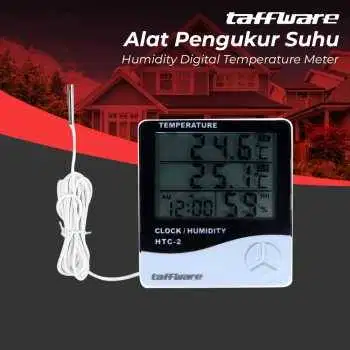Alat Ukur Suhu Kelembapan Digital dengan Jam Alarm Kalender