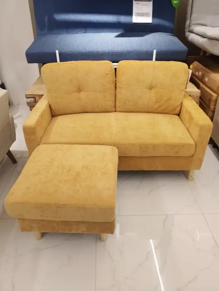 Selma Philo Sofa L/Sofa Sudut dengan bangku Ottoman - Terraccota