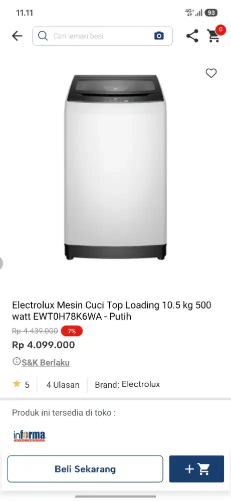 Promo mesin cuci electrolux 10kg