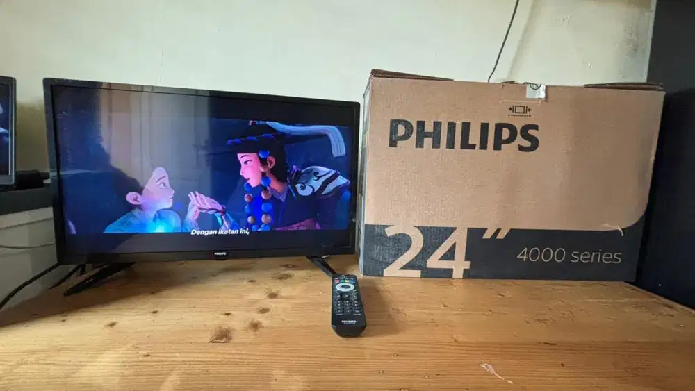 TV LED Philips 24 Inch 4000 Series 24PHA4003S/70 Dus Lengkap
