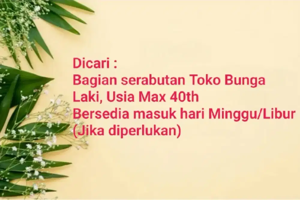 Serabutan Toko Bunga