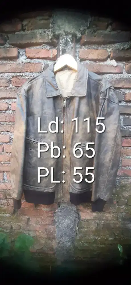 Jaket kulit asli bomber pilot