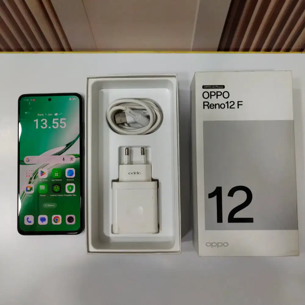 Second oppo reno 12F ram 8/256 perlengkapan fullset mulus