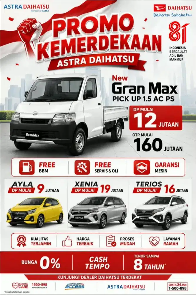 PROMO DAIHATSU GRANMAX PICK UP 1.5 AC PS MANUAL 2026 DP 12 JUTA