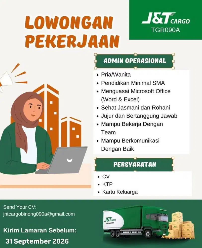 Lowongan Kerja Admin J&T Cargo