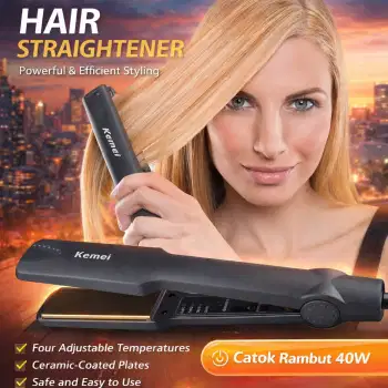 Catok Rambut Pelurus Ceramic Plate Hair Straightener 40W