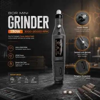 Bor Mini Grinder Polishing Electric Drill Adjustable 130W