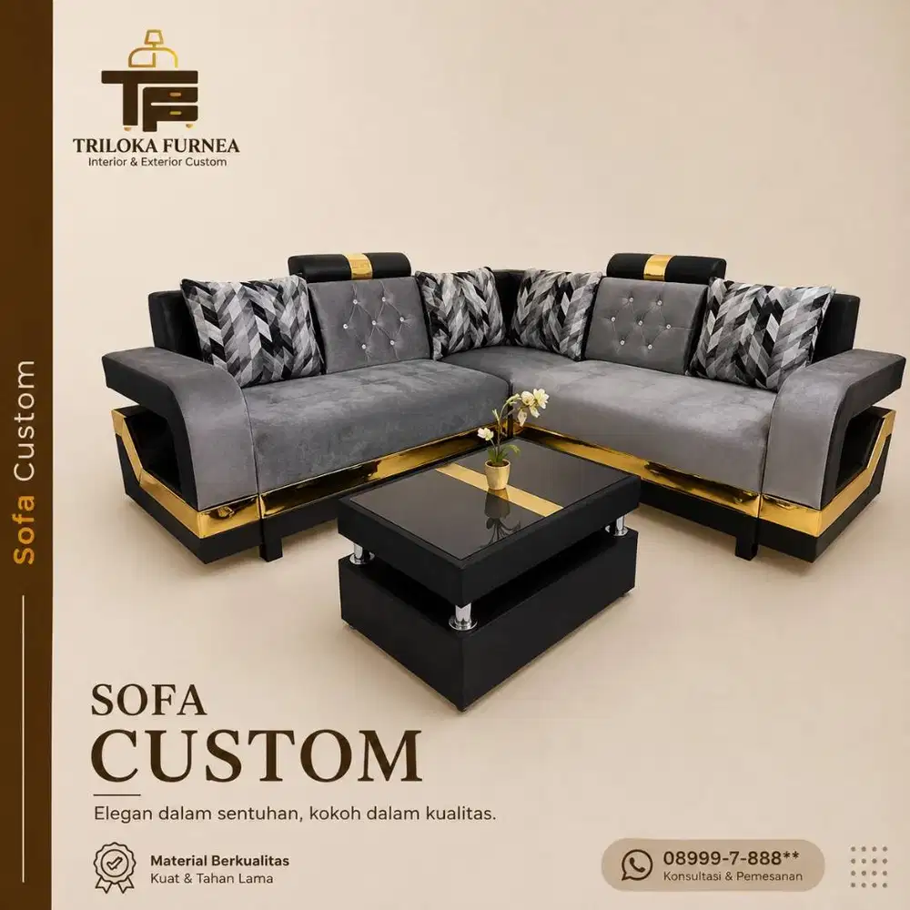 Sofa Custom Ruang Tamu Minimalis Full Set Berkualitas